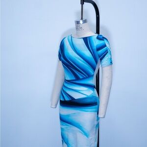 Roberto Cavalli Watercolor Swirl Dress